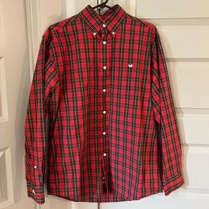 Men's Red and Black Plaid Shirt